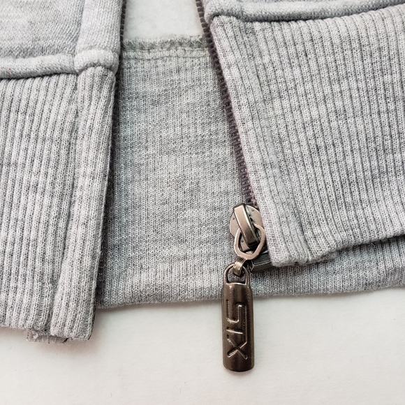 Boys Fleece Zip Up Hoodie, grey and black, sizes: S, M, and L - Picture 5 of 6